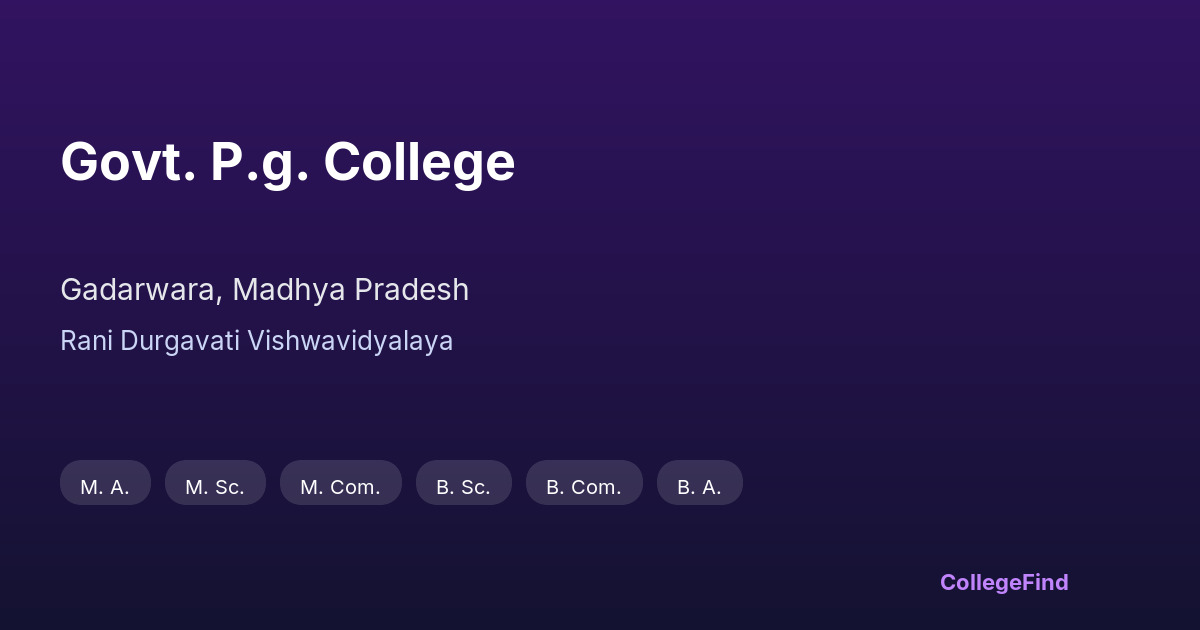 govt. p.g. college