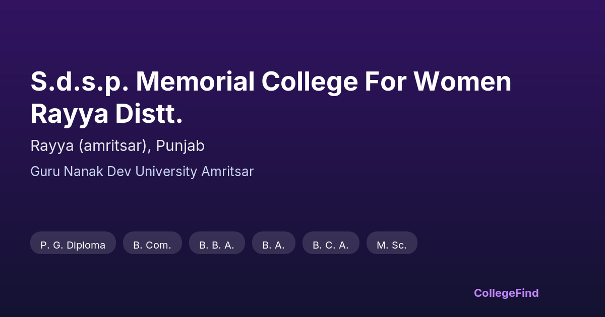 s.d.s.p. memorial college for women rayya distt.