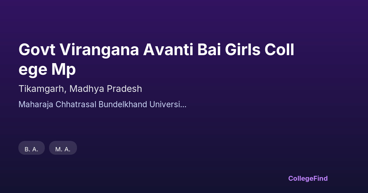 govt virangana avanti bai girls college mp