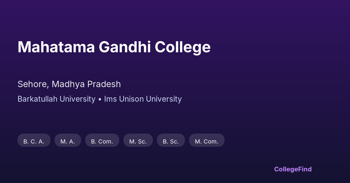 mahatama gandhi college