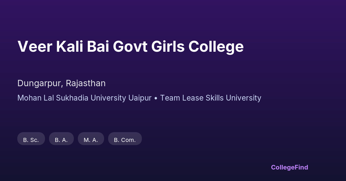 veer kali bai govt girls college