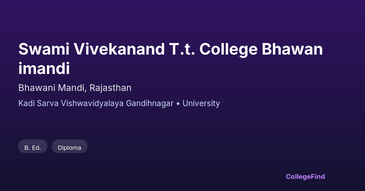swami vivekanand t.t. college bhawanimandi