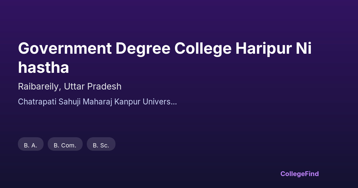 government degree college haripur nihastha