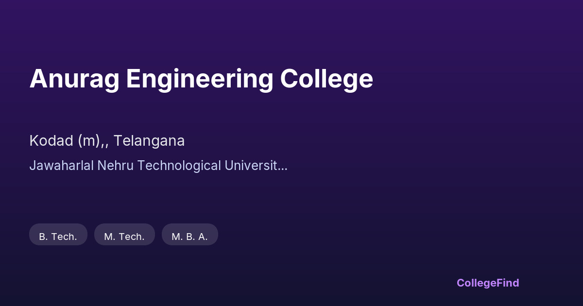 anurag engineering college