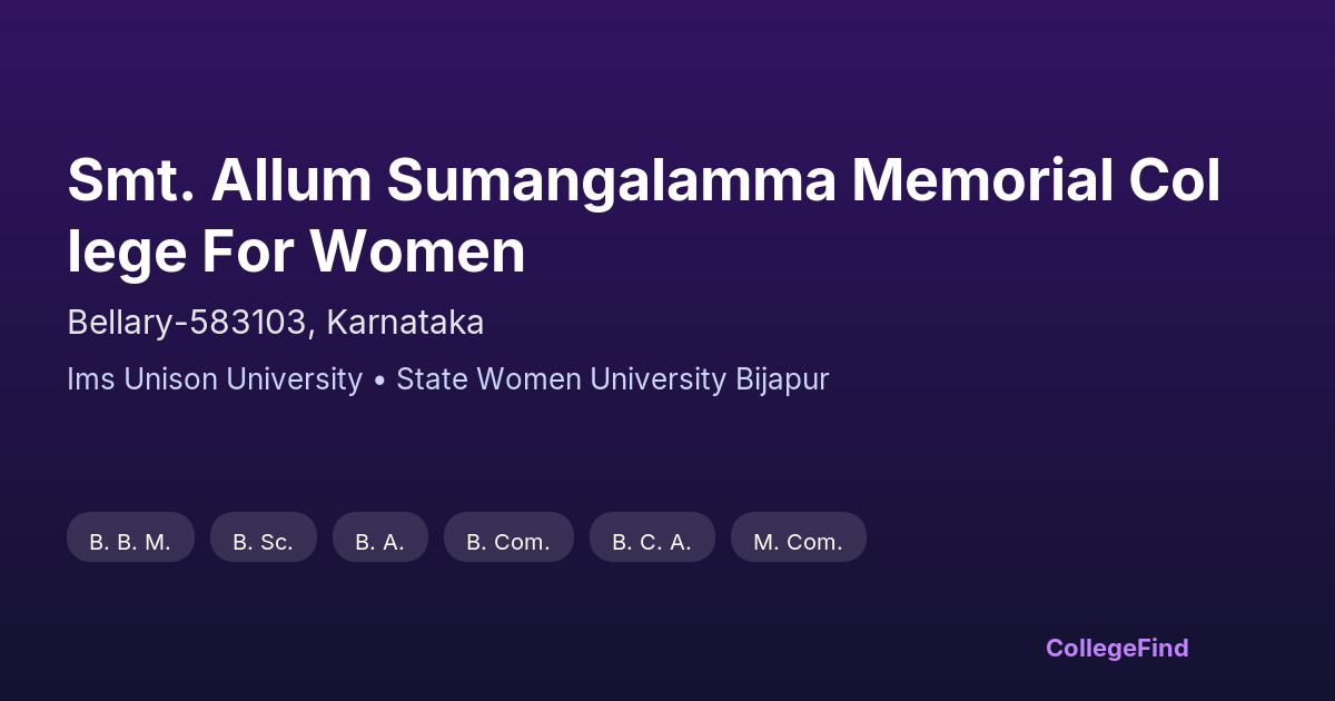 smt. allum sumangalamma memorial college for women