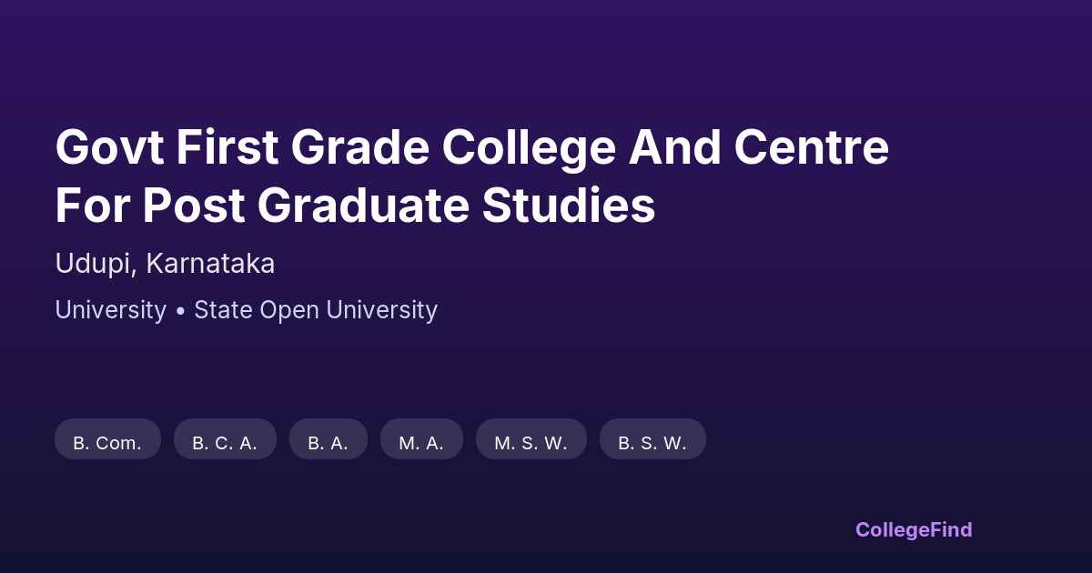 govt first grade college and centre for post graduate studies