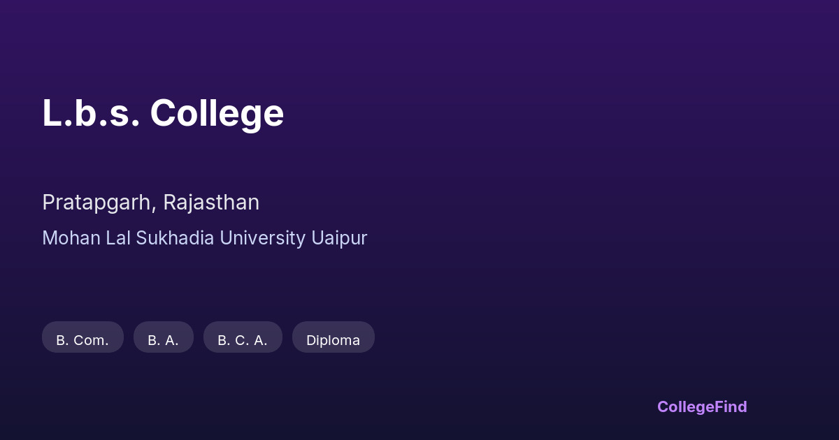 l.b.s. college