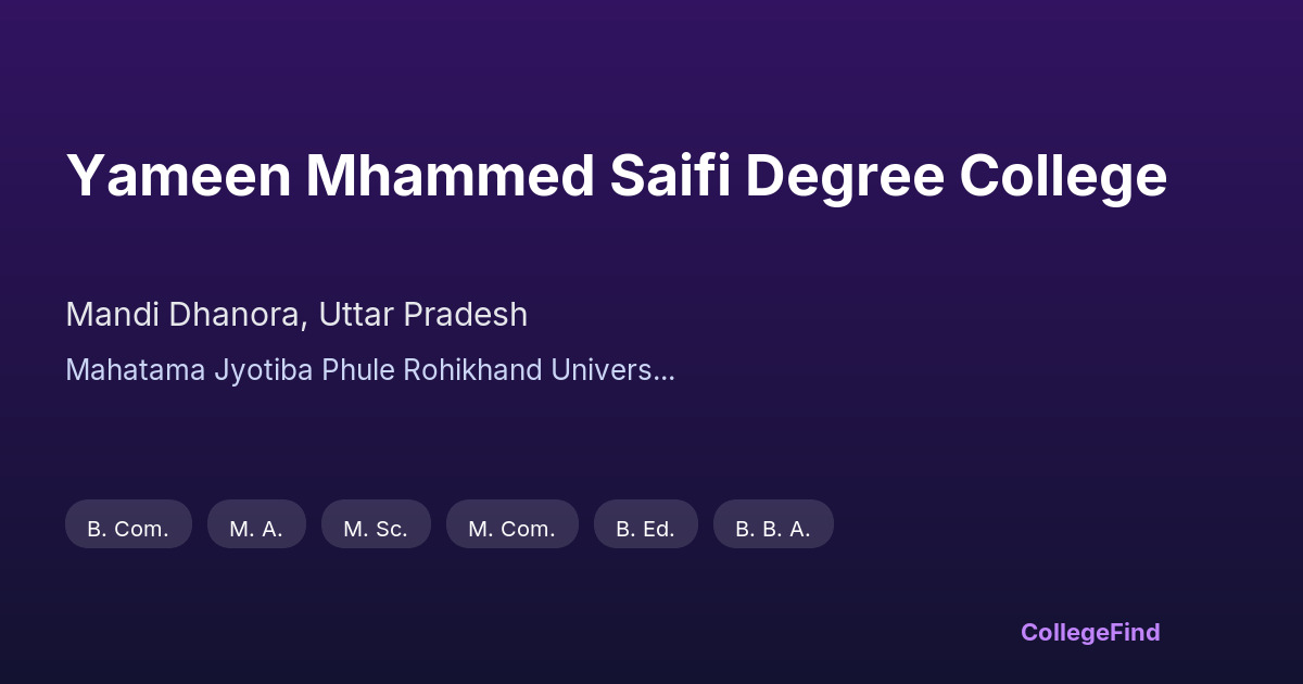 yameen mhammed saifi degree college