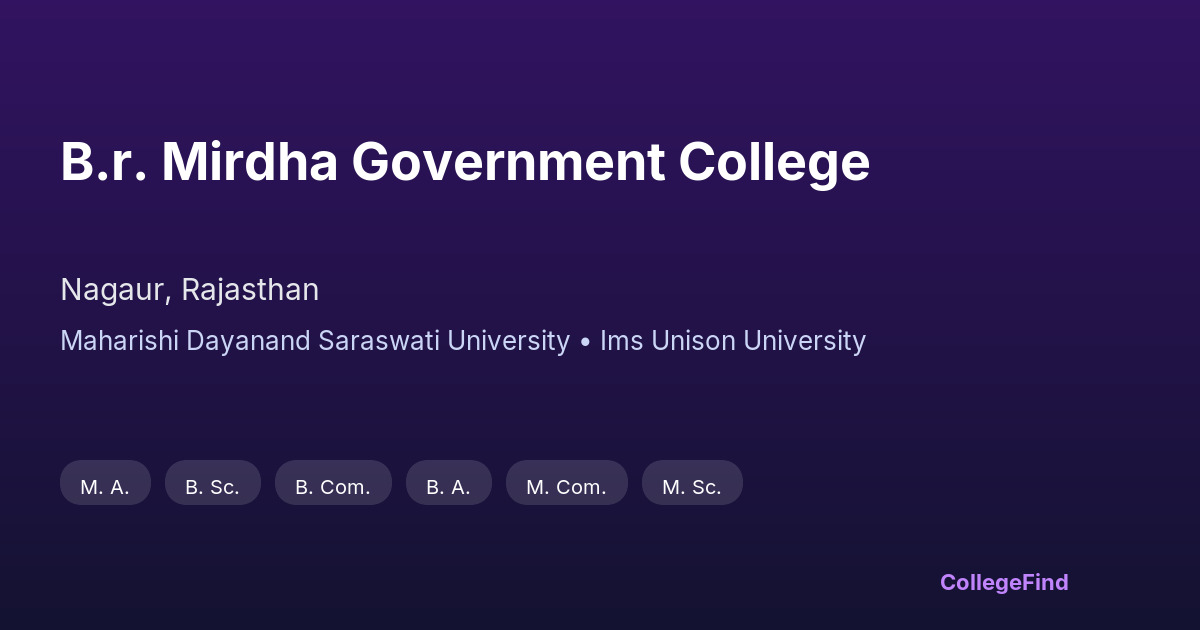 b.r. mirdha government college