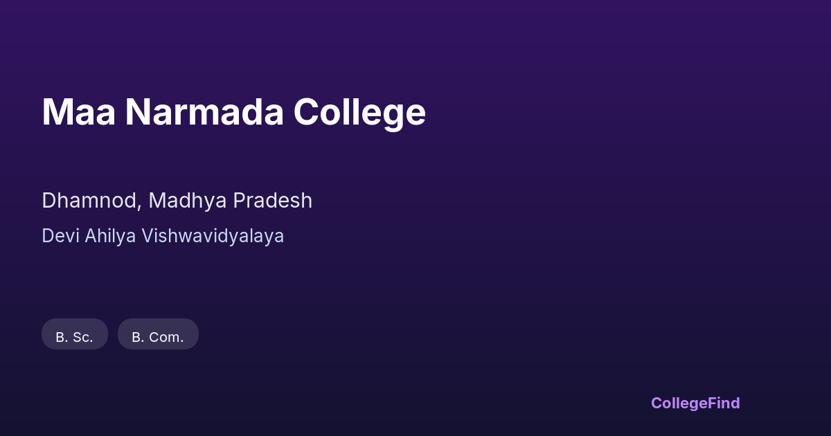 maa narmada college