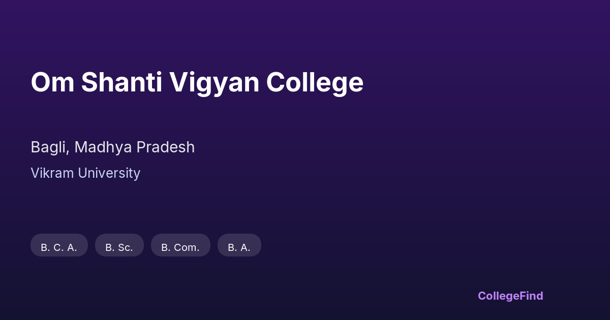 om shanti vigyan college