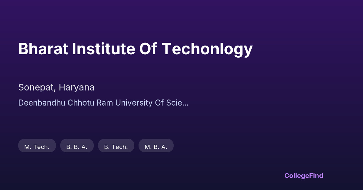 bharat institute of techonlogy