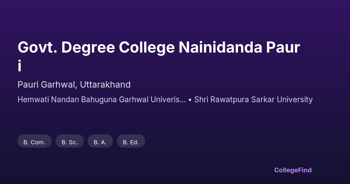 govt. degree college nainidanda pauri