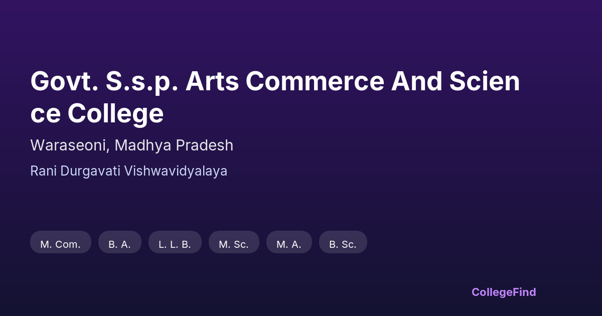govt. s.s.p. arts commerce and science college