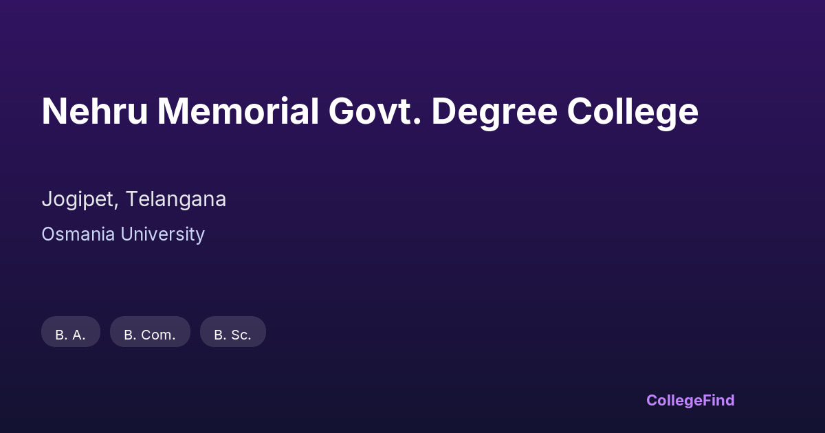 nehru memorial govt. degree college