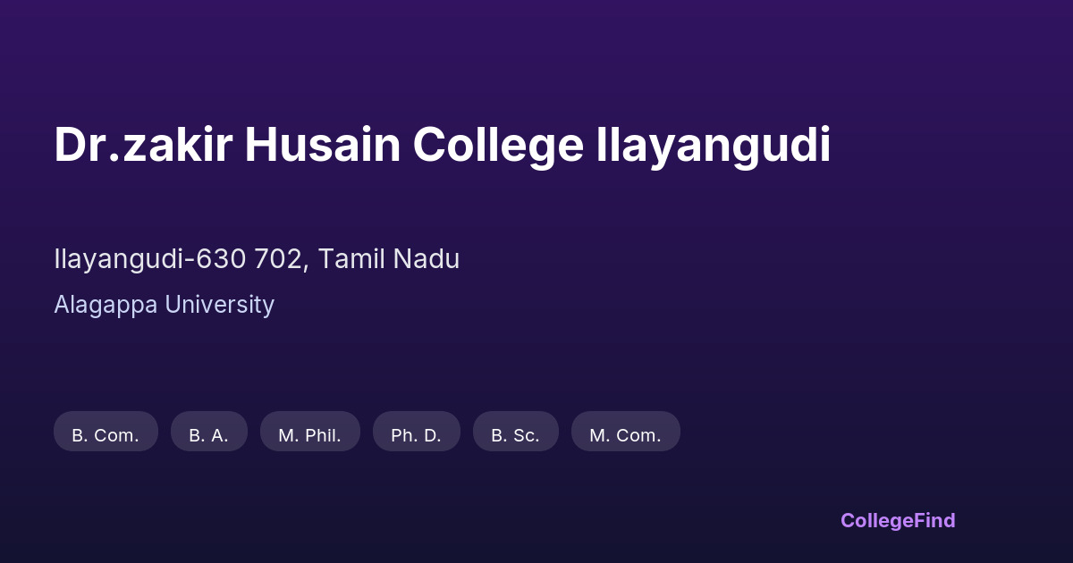 dr.zakir husain college ilayangudi