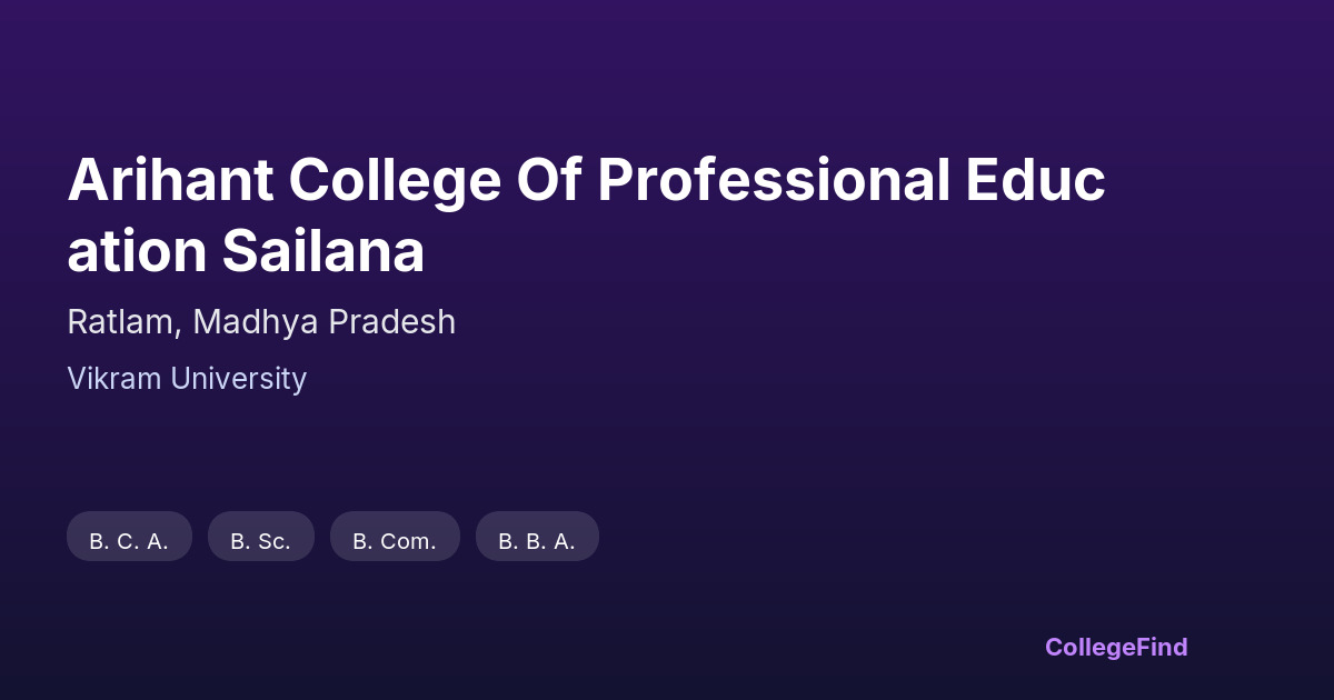 arihant college of professional education sailana