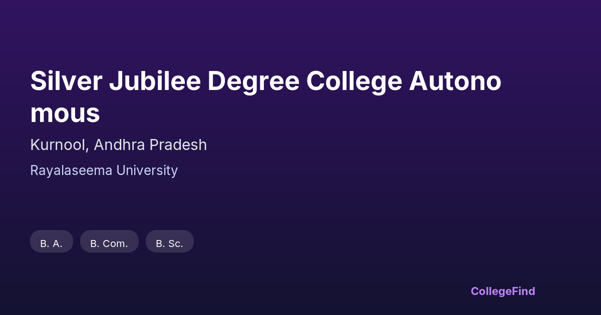 silver jubilee degree college autonomous