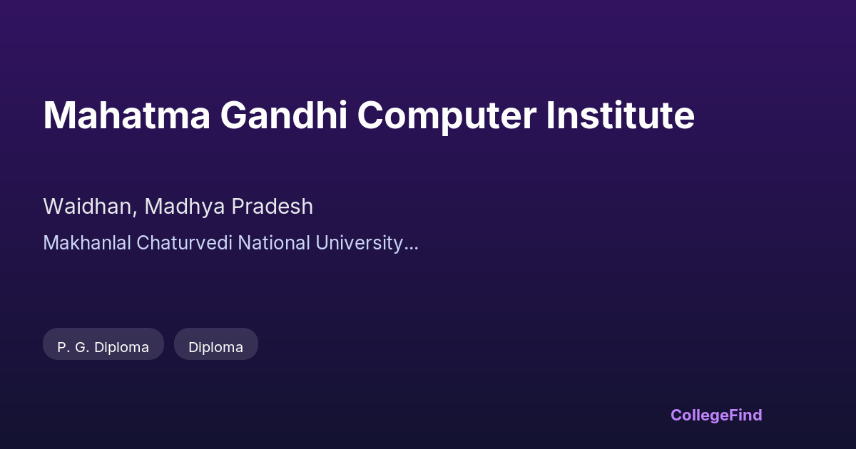 mahatma gandhi computer institute
