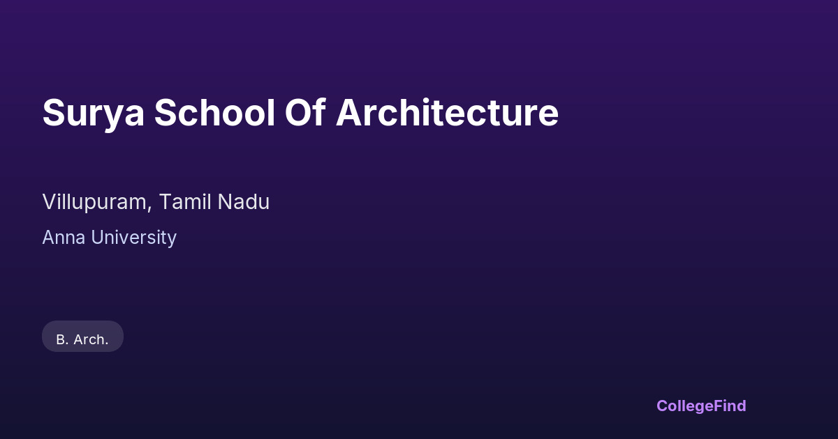 surya school of architecture