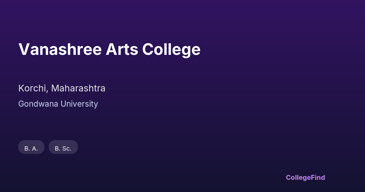 vanashree arts college