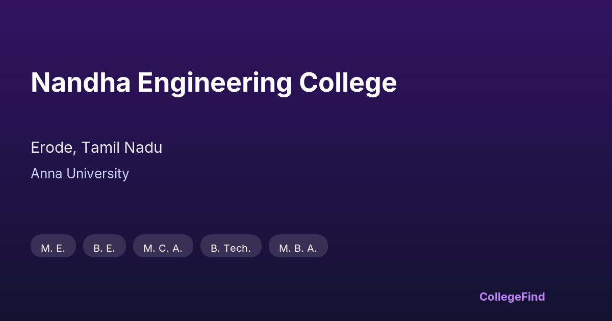 nandha engineering college