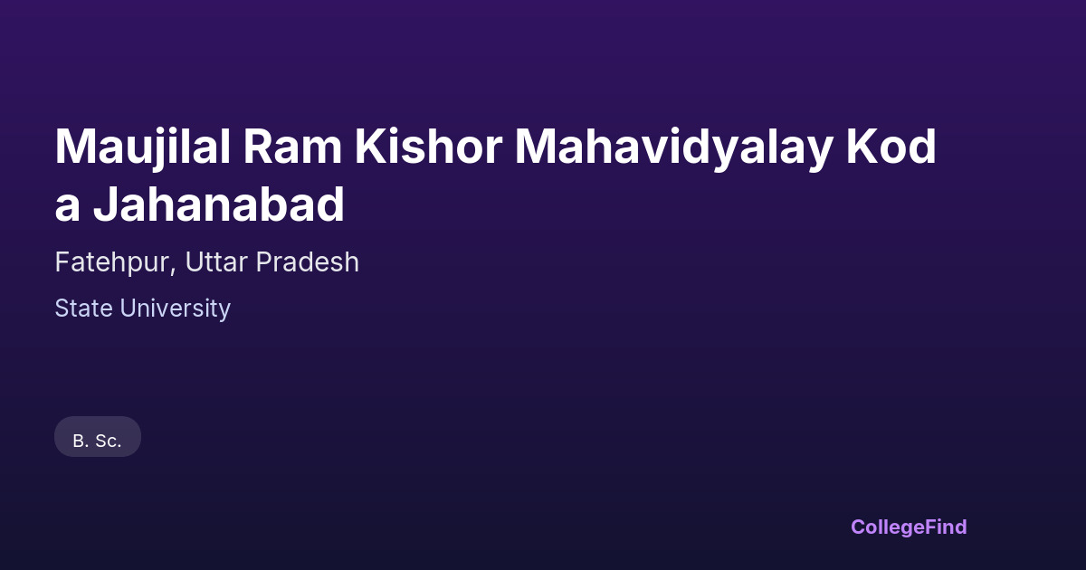 maujilal ram kishor mahavidyalay koda jahanabad