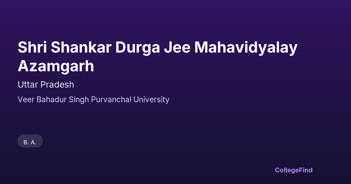 shri shankar durga jee mahavidyalay azamgarh