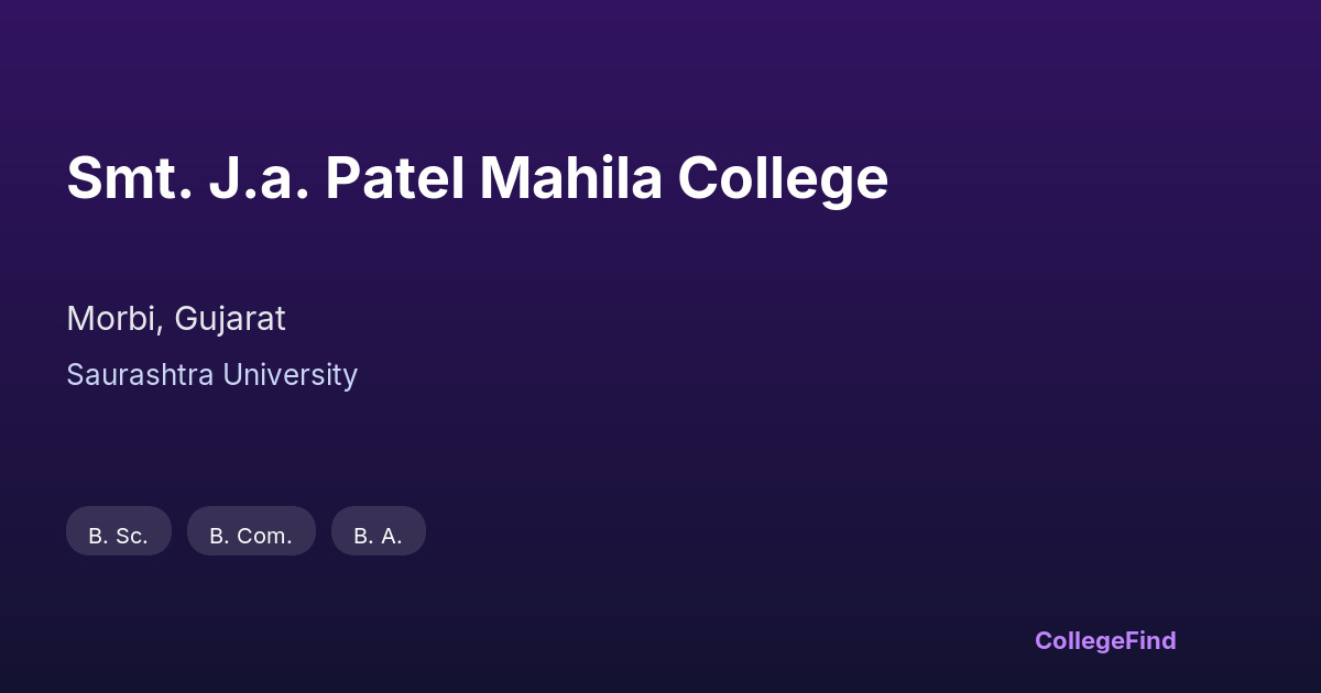 smt. j.a. patel mahila college