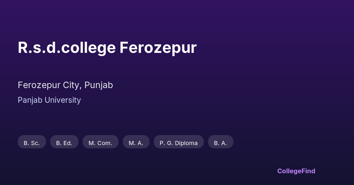 r.s.d.college ferozepur
