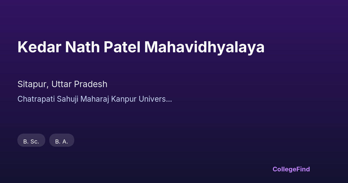 kedar nath patel mahavidhyalaya