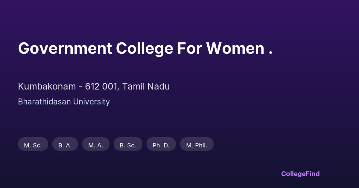 government college for women .