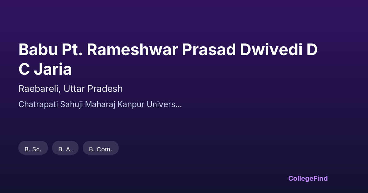 babu pt. rameshwar prasad dwivedi d c jaria