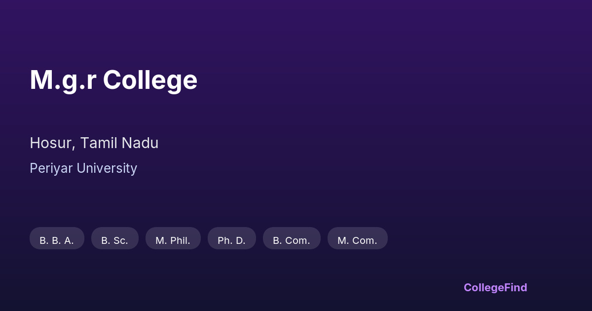 m.g.r college