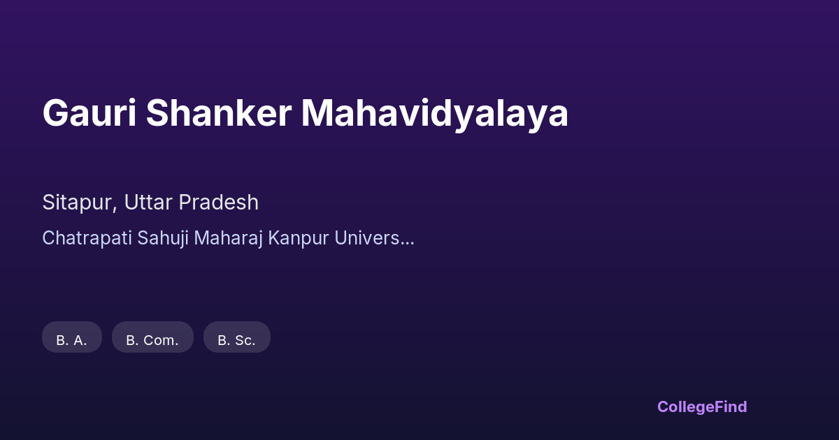 gauri shanker mahavidyalaya
