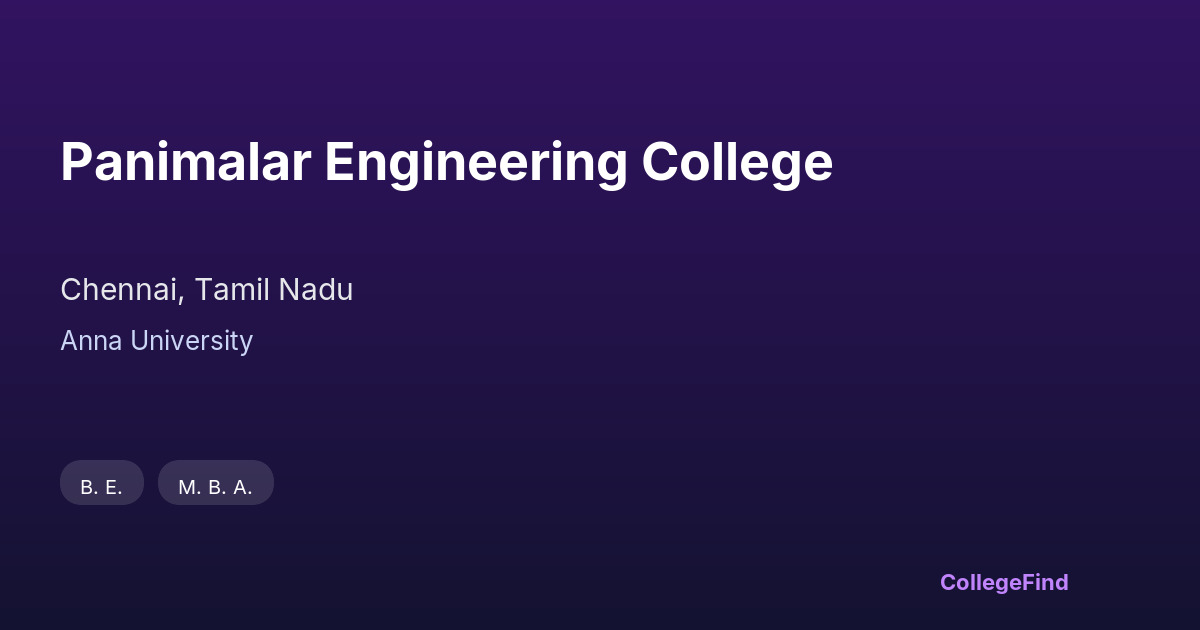 panimalar engineering college