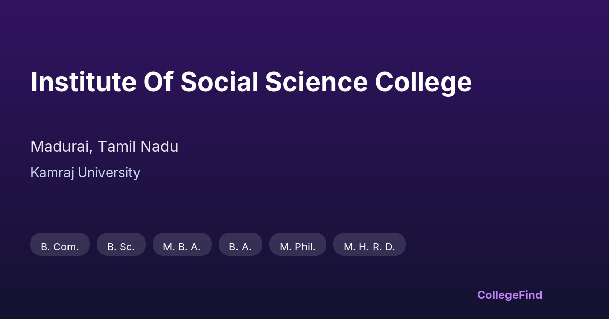 institute of social science college