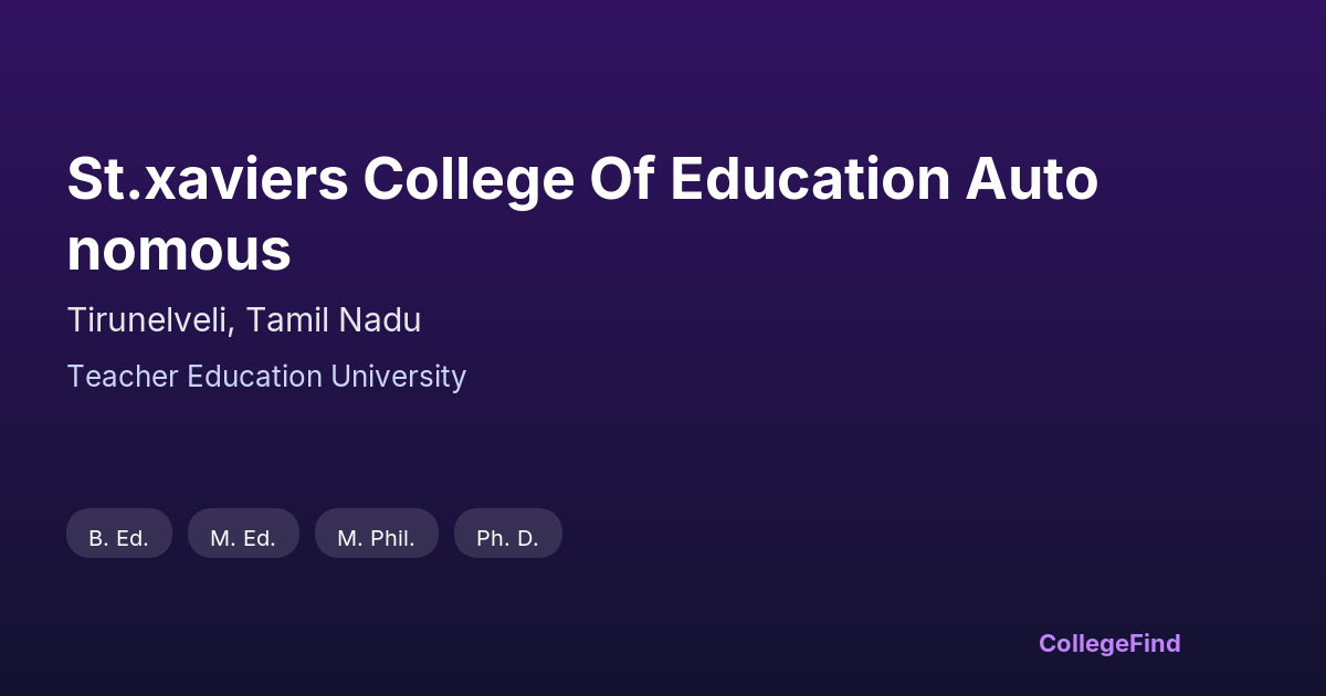 st.xaviers college of education autonomous