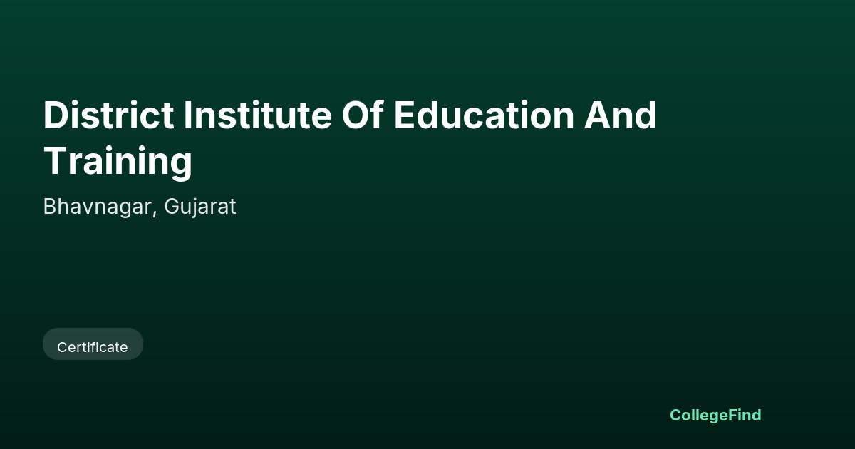 district institute of education and training