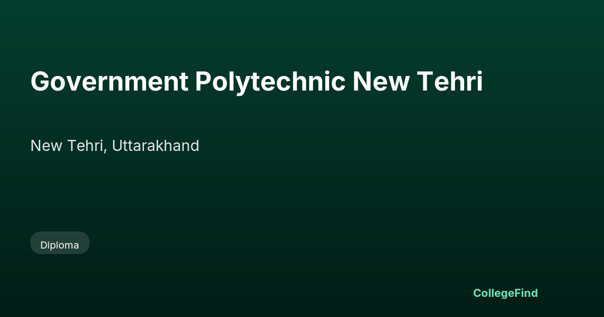 government polytechnic new tehri