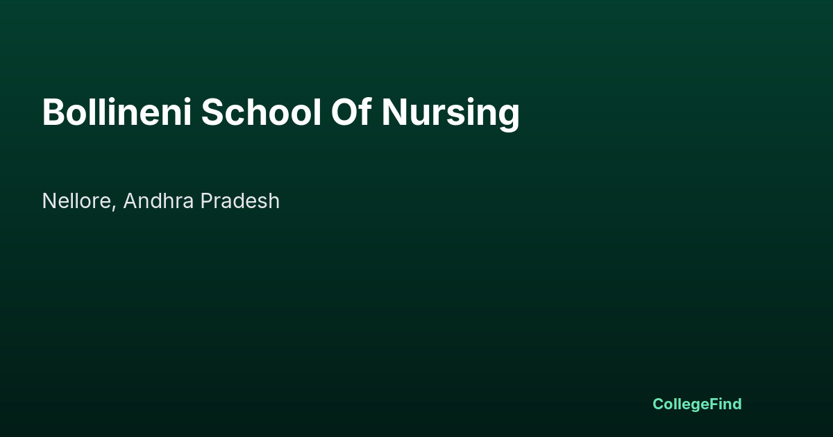 bollineni school of nursing