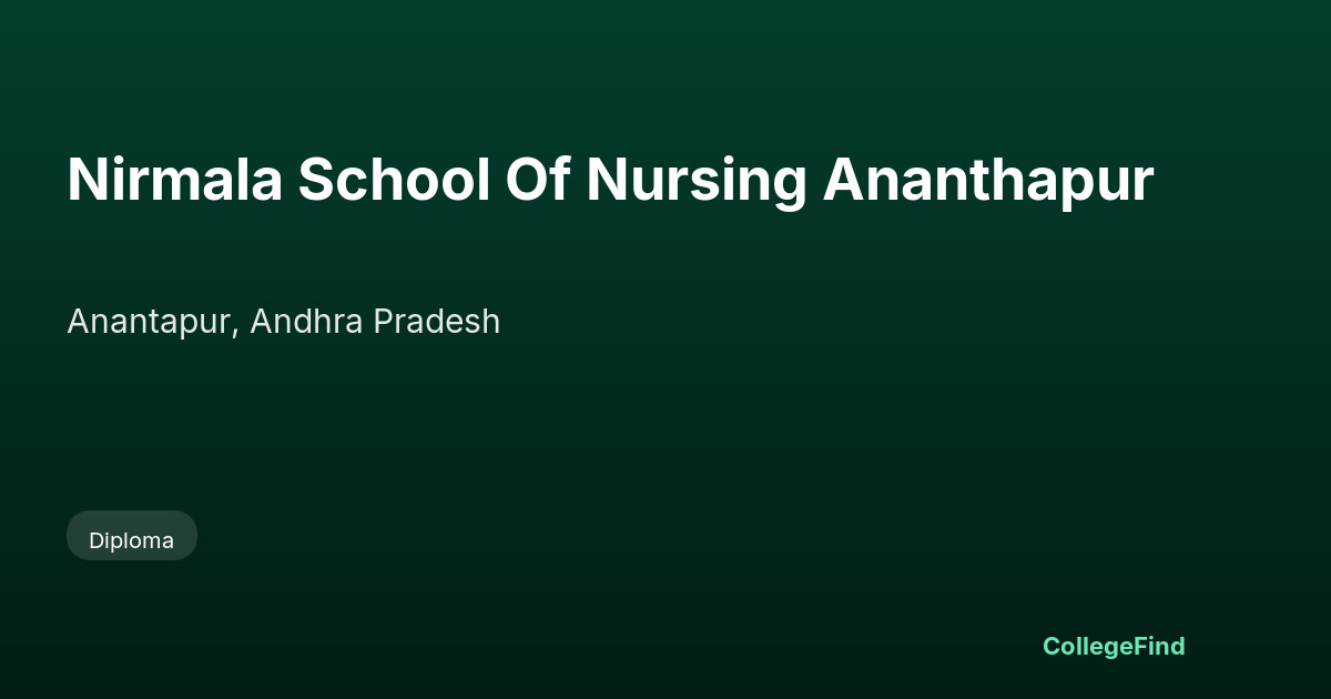 nirmala school of nursing ananthapur