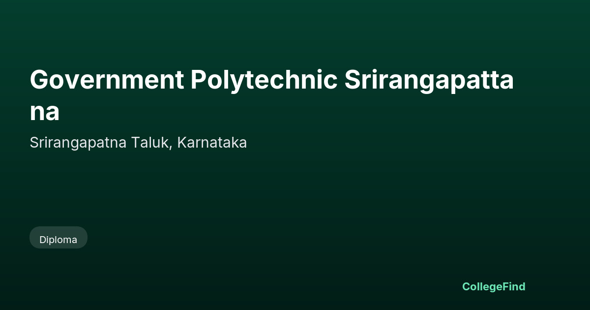 government polytechnic srirangapattana
