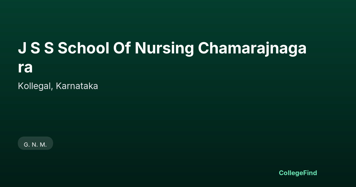 j s s school of nursing chamarajnagara