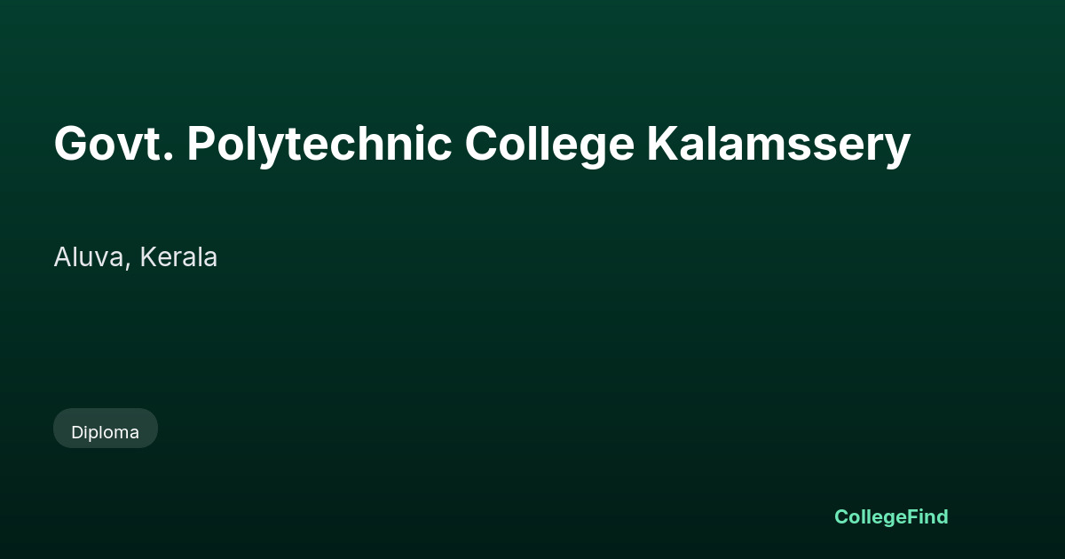 govt. polytechnic college kalamssery