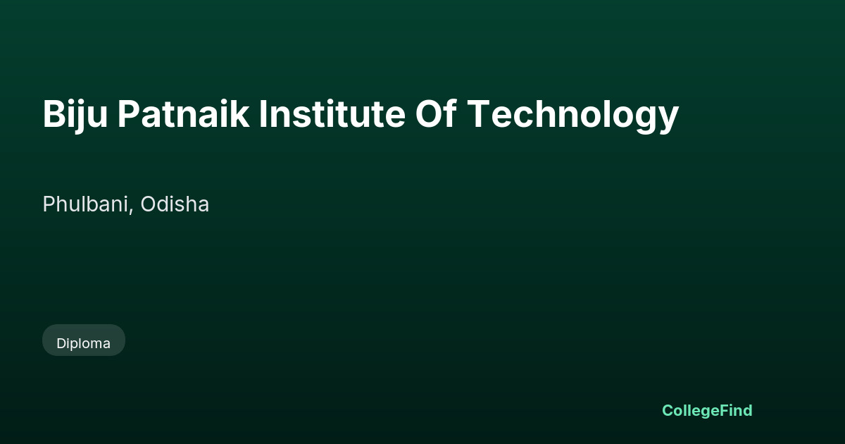 biju patnaik institute of technology