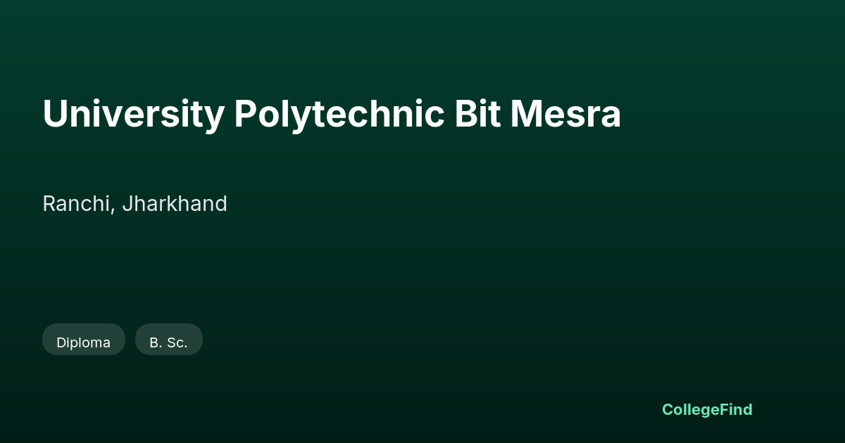university polytechnic bit mesra