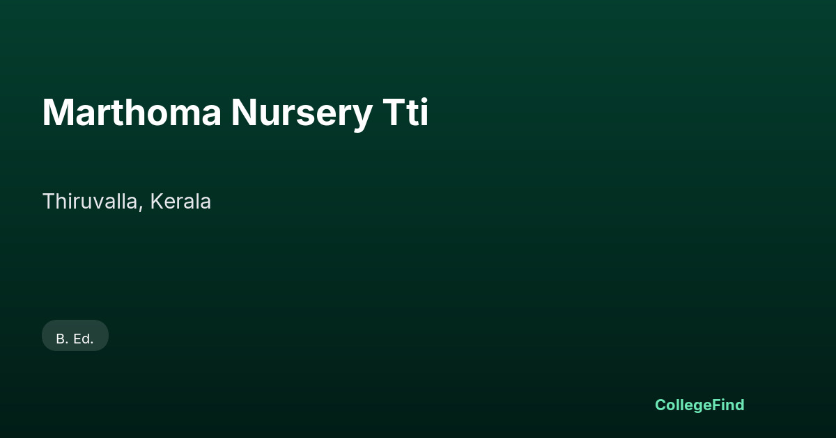 marthoma nursery tti
