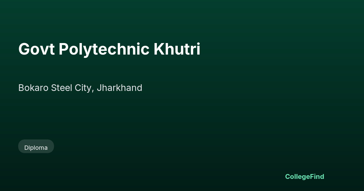 govt polytechnic khutri
