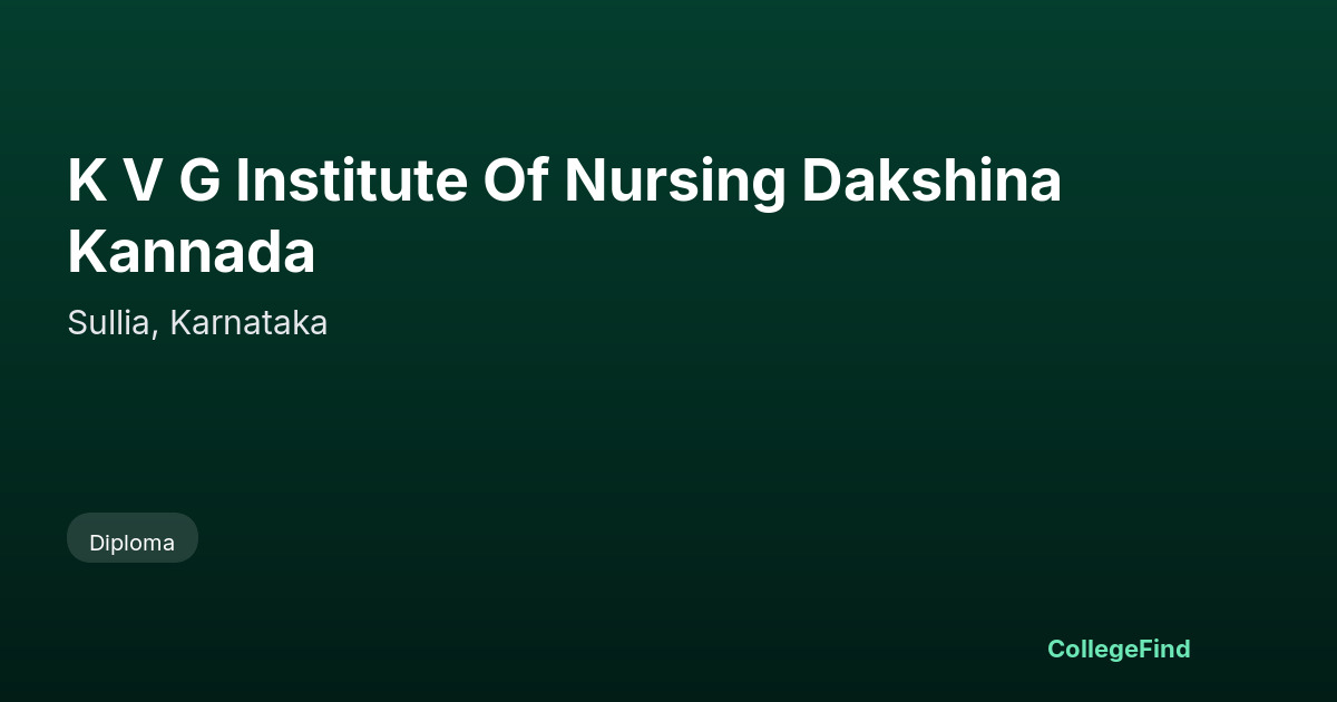k v g institute of nursing dakshina kannada
